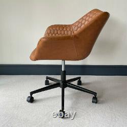 Milo Tan Brown Faux Leather Office Chair Home Height Adjustable Seat MILO-TAN