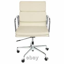 Modern Aluminium Office Chair Low High Back SoftPad GENUINE ITALIAN LEATHER