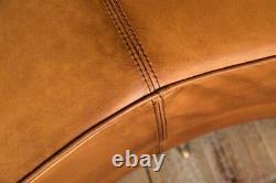 Modern Design Kidney Shaped Curved Real Leather Sofa For Living Room, Office
