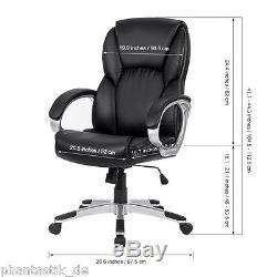 Modern Ergonomic Leather Computer Executive Office Desk Chair Adjustable Swivel