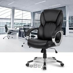 Modern Ergonomic Mid-Back Executive Office Chair Computer Desk PU Leather Swivel