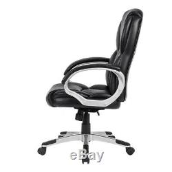 Modern Ergonomic Mid-Back Executive Office Chair Computer Desk PU Leather Swivel