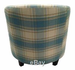 Modern Fabric Upholstered Tartan Tub Chair Sofa Armchair Dining Living Office