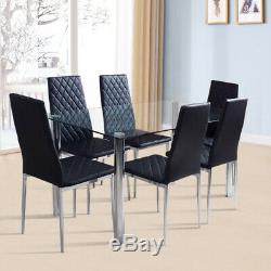Modern Leather Kitchen Dining Chairs Padded Seat Home Office Furniture 2-6pcs