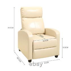 Modern Leather Manual Recliner Sofa Armchair Lounge Reclining Chair Home Office