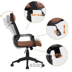 Modern Office Chair Adjustable Leather Computer Chair with Back Support for Home