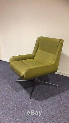 Modern Olive Leather Lounge Chair Reading Office FREE MANCHESTER DELIVERY