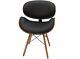 Modern Style Dsw Faux Black Leather Dining Office Chair With Walnut Finish