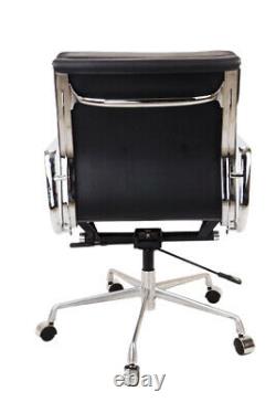 Modern Style Low Back Soft Pad Leather Office Chair Black