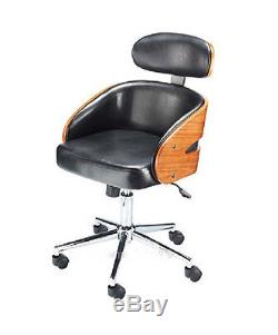 Modern Swivel Chair Vintage Retro Style Office Leather Seat Adjustable Funky Tub