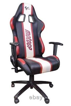 Motogp Team Chair With Armrests Red White Black Office Official Merchandise
