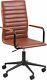 Movian Dubna Office Chair 360 Swivel Vintage Leather 5 Wheels Brake Castor Brown