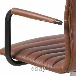 Movian Dubna Office Chair 360 Swivel Vintage Leather 5 Wheels Brake Castor Brown
