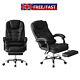 New Ergonomic Executive Office Chair With Footrest Pu Leather Swivel Desk Chair