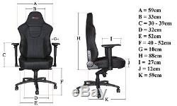 NEW GT Omega MASTER XL Racing Office Chair Black and Red Leather