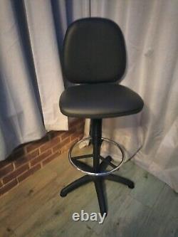 NEW Hi Rise Office Draughtsman Chair Black Operators Chair Office Chair