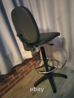 NEW Hi Rise Office Draughtsman Chair Black Operators Chair Office Chair