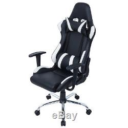 New Reclining Leather Sports Racing Office Desk Chair Gaming Computer Study