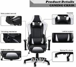 NEW Racing Swivel Office Gaming Computer Chair Mesh Bucket PU Leather Heavy Duty