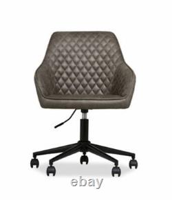NEXT Hamilton Charcoal Faux Leather Office Chair With Black Base RRP £190