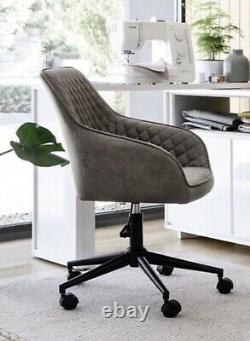NEXT Hamilton Charcoal Faux Leather Office Chair With Black Base RRP £215