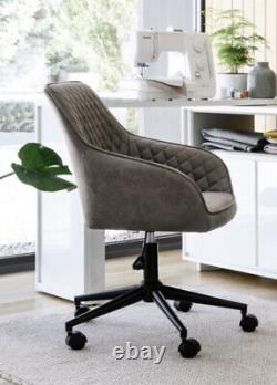 NEXT Hamilton Monza Charcoal Faux Leather Office Chair With Black Base RRP £190