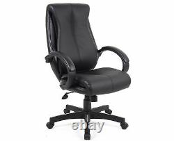Nantes Managers Home Office Leather Faced Chair Black