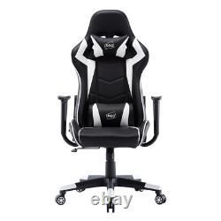 Neo Black & White Leather Computer Office Swivel Recliner Gaming Chair