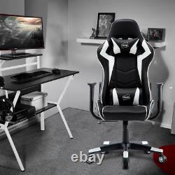 Neo Black & White Leather Computer Office Swivel Recliner Gaming Chair