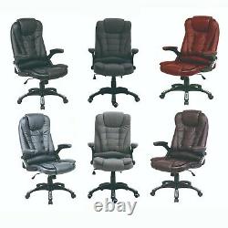 Neo Executive Computer Desk Office Swivel Reclining Chair Faux Leather or Fabric