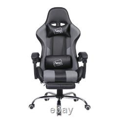 Neo Leather Gaming Racing Chair Office Recliner Leg Rest Massage Refurbished