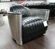 New Aviator Rocket Tub Chair Office Home Retro Gaming Vintage Black Leather
