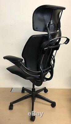 New Black Leather Humanscale Freedom Headrest Coat Hanger Ergonomic Office Chair