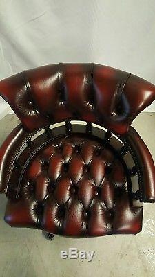 New Chesterfield Captains Office Chair Antique Red Uk Made In Our Factory