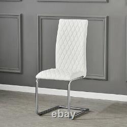 New Dining Chairs 2/4 Leather Modern Chairs Seat Office Furniture Grey White Uk