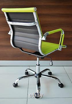 New GREEN Ribbed Faux Leather Classic Designer Office Chair Eames