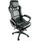 New Grey & Black Leather Racing Seat Luxury Office Gaming Chair Swivel Gas Lift