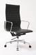 New Office Chair High Back Ribbed Mid Black Leather