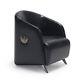 New Rock Luxury Gothic Black Cow Leather Arm Chair Furniture Office Seat So