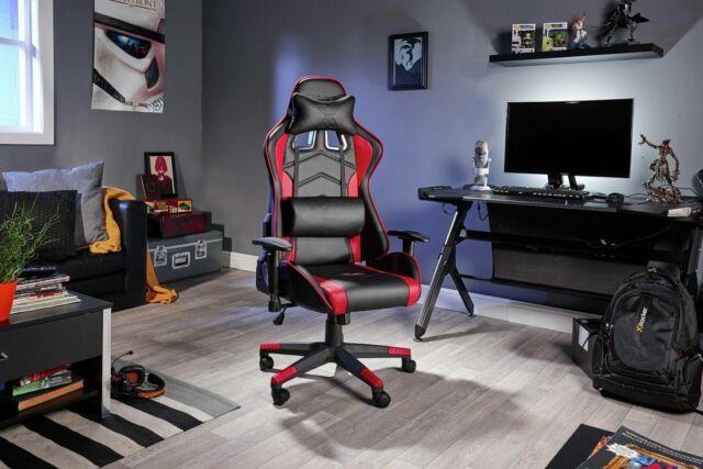 New X-rocker Height Adjustable Alpha Office Gaming Chair Black And Red -go99