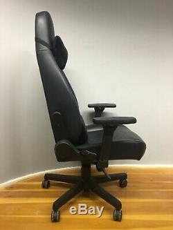 Noble Executive Gaming Chair Computer Blue Black Leather Lift Armrest Recliner