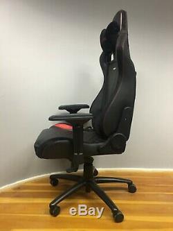Noble Executive Racing Car Gaming Chair Computer Red Black Leather Recliner