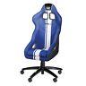 Omp Tr-s Plus Racing Office Chair / Seat In Blue Synthetic Leather
