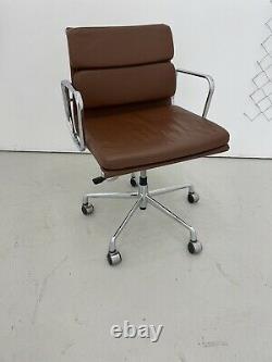 ORIGINAL CHARLES BY ICF eames ea118 office chair TAN BROWN LEATHER