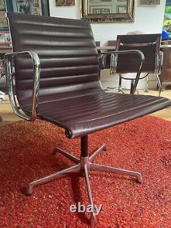 ORIGINAL ICF EAMES Leather Ribbed Back ea118 office chair- Rare Burgundy