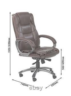 Office Chair Brown Leather High Back Executive Alphason Florence AOC6332-L-BR