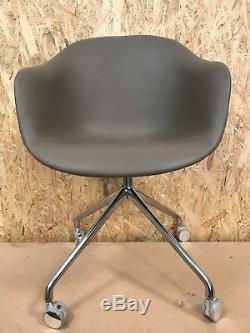 Office Chair / Dining Boconcept Adelaide Stone Grey Leather NEW wheels