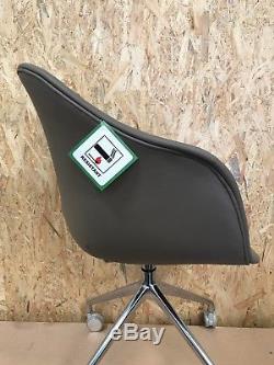 Office Chair / Dining Boconcept Adelaide Stone Grey Leather NEW wheels