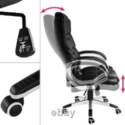 Office Chair Ergonomic Executive Swivel Desk Computer PU Leather Padding Black