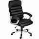 Office Chair Ergonomic Seating Furniture Artificial Leather Thick Padding Wheels